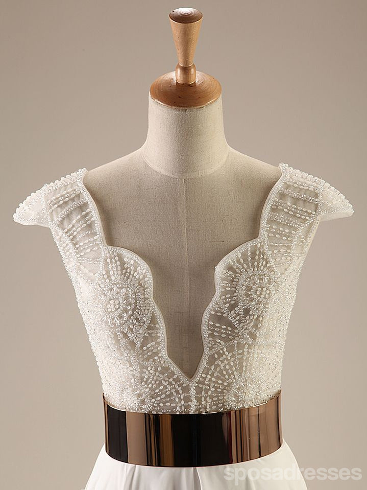 Vestidos de baile para os estudantes de mangas de gorro, vestidos de festa de casamento de fenda de lado de gola V sexy, vestido de baile para os estudantes popular, WD0121