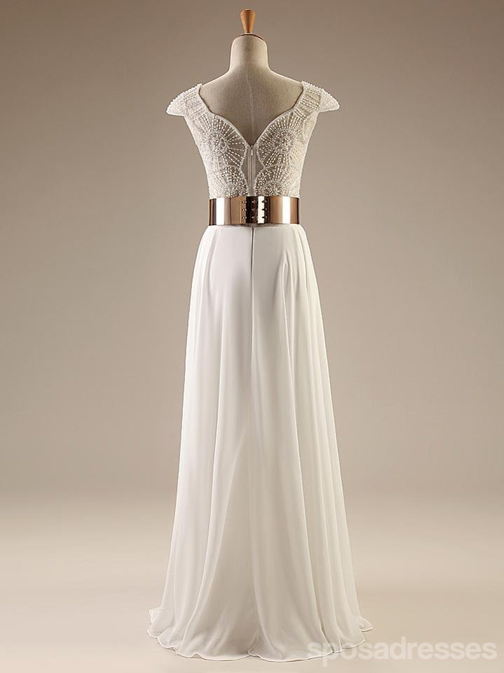 Vestidos de baile para os estudantes de mangas de gorro, vestidos de festa de casamento de fenda de lado de gola V sexy, vestido de baile para os estudantes popular, WD0121
