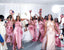 Sexy Pink Mermaid Side Slit Maxi Long Bridesmaid Dresses,Party Dress, WG1876