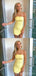 Simple Yellow Sheath Mini Short Prom Homecoming Dresses Tight,Party Dress,CM1007