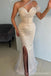 Sexy Mermaid One Shoulder Side Slit Maxi Long Party Prom Dresses, Evening Dresses,13316