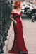 Sexy Red Mermaid Off Shoulder Maxi Long Party Prom Dresses Online,13332