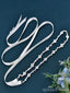 Simple Sparkly Beaded Thin Brides Sash For Wedding,S305