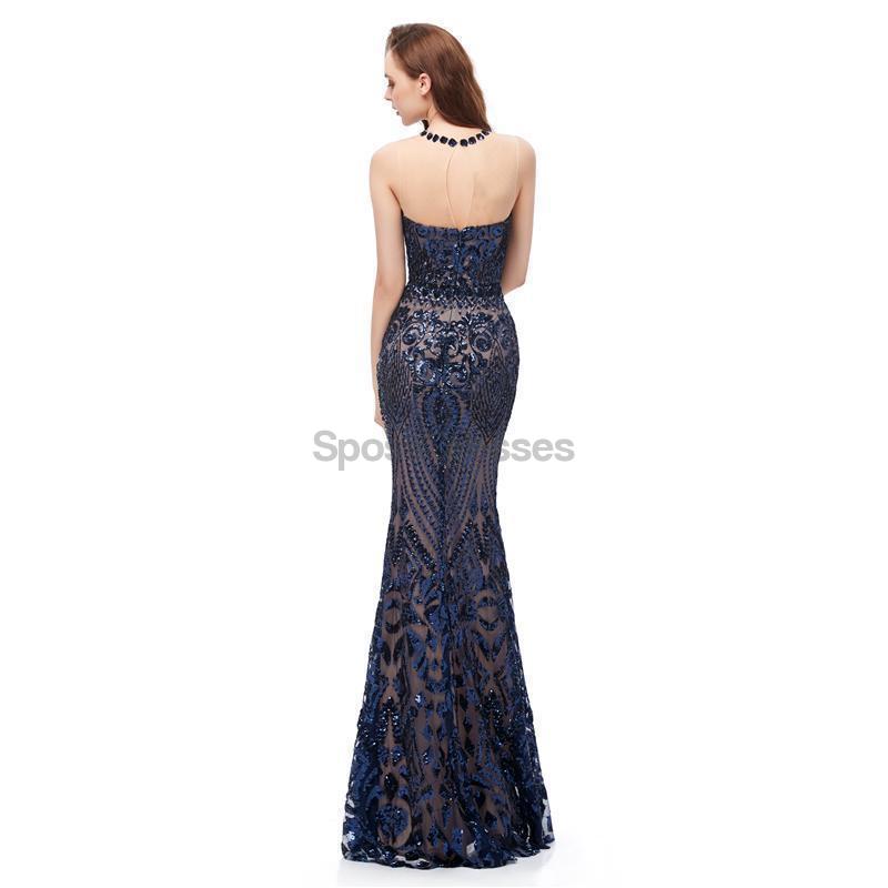 Jewel Neck Sparkly Sequin Evening Prom Vestidos, Noite Party Prom Vestidos, 12104