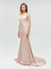 Σέξι V Neck Backless Γοργόνων Δαντελλών Μακριά Φορέματα Prom Βραδιού, 17520