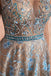 Cap Sleeves See Through Beaded A-Line Long Prom Dresses, Evening Party Prom Vestidos, 12137Mais informações