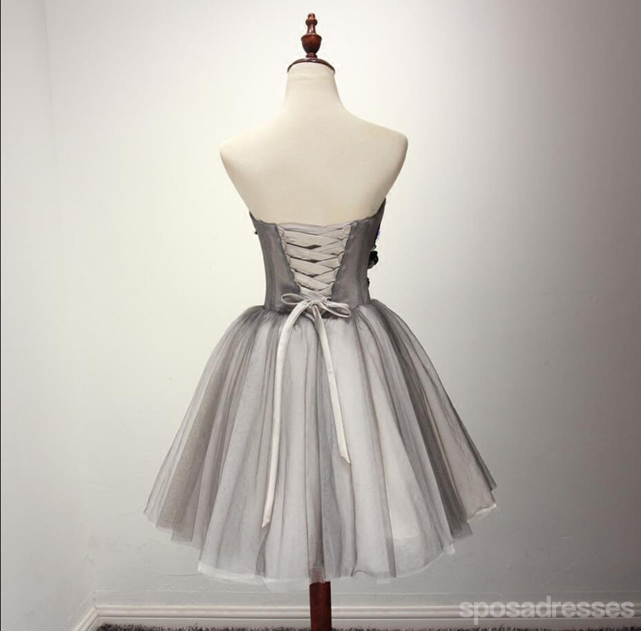 2017 sin Tirantes de Tul vestido Corto Regreso a casa vestidos de fiesta, Vestidos de Fiesta Corto Vestidos de Baile, Vestidos de Graduación, CM201