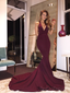 Σέξι Γοργόνα Καφέ Βραδιού Backless Φορέματα Prom, Πολύ Βαθύ V Ντεκολτέ Κόμμα Φόρεμα Prom, 17118