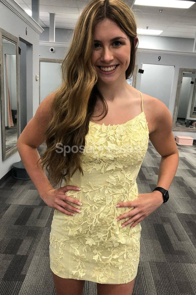 Sexy Backless Pink Lace Γοργόνα Φτηνές Homecoming Φορέματα Online, Φθηνά Κοντά Φορέματα Prom, CM801