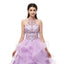 Halter lilas robes de Quinceanera perlées lourdes, robes de bal de soirée, 12101