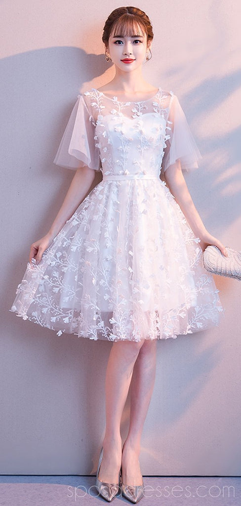 Sweet Off White Lace Φθηνά Homecoming Φορέματα Online, Φθηνά Κοντά Φορέματα Prom, CM775