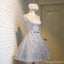 Scoop Neckline Open Back Lace Cute Homecoming Prom Dresses, Affordable Short Party Prom Sweet 16 Dresses, Perfect Homecoming Cocktail Dresses, CM335