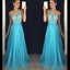 Um ombro Chiffon Lace Longa Noite Vestidos de Baile, Ver Sexy Através Festa Vestido de Baile, Personalizado Longos Vestidos de Baile Barato Formal Vestidos de Baile, 17044