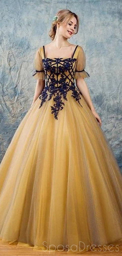 Querida pescoço ouro lantejoulas uma linha barato longo Evening Prom Dresses, Evening Party Prom Dresses, 12350
