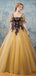 Querida pescoço ouro lantejoulas uma linha barato longo Evening Prom Dresses, Evening Party Prom Dresses, 12350