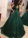 Querida pescoço ouro lantejoulas uma linha barato longo Evening Prom Dresses, Evening Party Prom Dresses, 12350