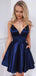 Bretelles spaghetti Satin Robes de bal pas cher en ligne, Robes de bal courtes pas chères, CM752