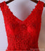 Red Lace V Neckline Homecoming Prom Dresses, Affordable Corset Back Short Party Prom Dresses, Perfect Homecoming Dresses, CM254