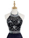 Halter Beaded Υψηλή Χαμηλή Σιφόν Ombre Φθηνά Μακρά Βραδινά Φορέματα, Sweet16 Φορέματα, 18406