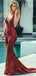 Προκλητικά Backless V neck Mermaid Τσεκιών Φθηνά Μακρά Βραδινά Φορέματα Prom, Φθηνή Γλυκό 16 Φορέματα, 18389