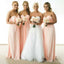 Απλό Φτηνό Σιφόν Γλυκιά Καρδιά Formal A Line Floor-Length Wedding Party Bridesmaid Dresses, WG173