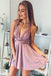 Robes de soirée courtes pas cher rose poussiéreux simples 2018, CM554