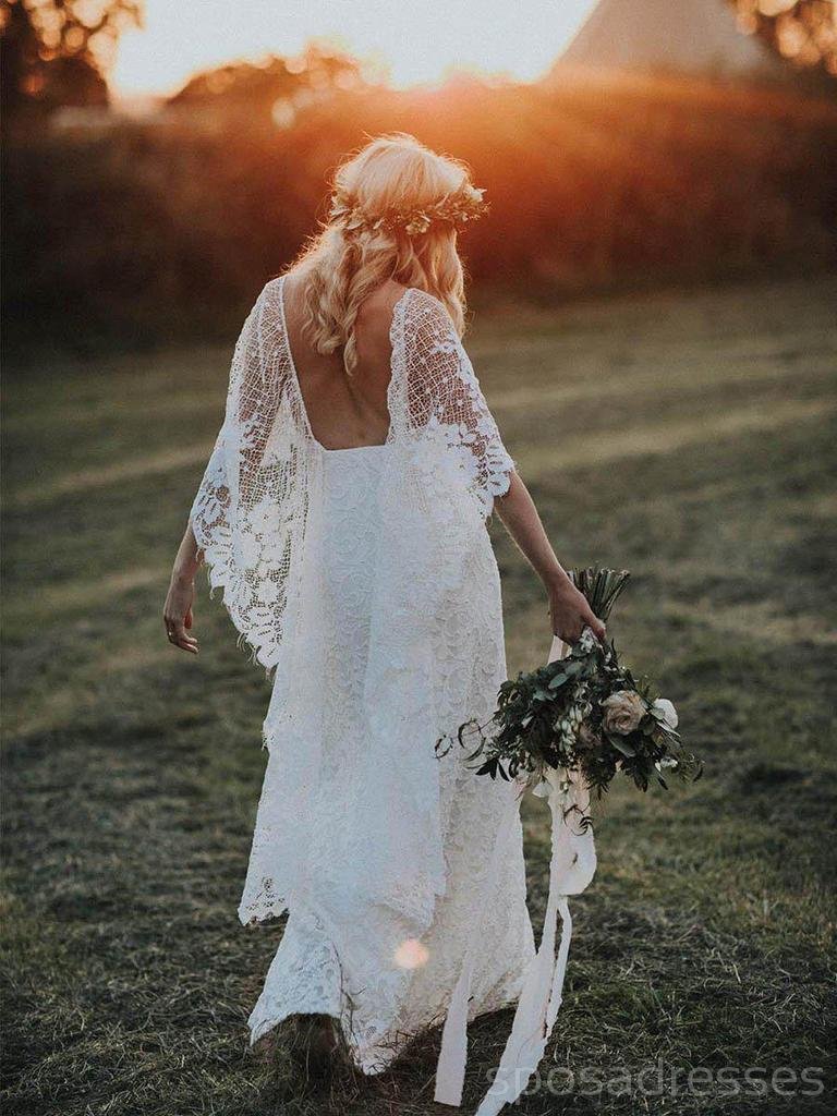 Sexy Backless Lace Mermaid Side Slit Sexy Wedding Dresses Online, Cheap Lace Bridal Dresses, WD472