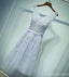 Renda cinzenta V Decote Vestidos De Baile de finalistas, Espartilho Acessível Vestidos De Baile De Finalistas, vestidos perfeitos para o baile de finalistas, CM258
