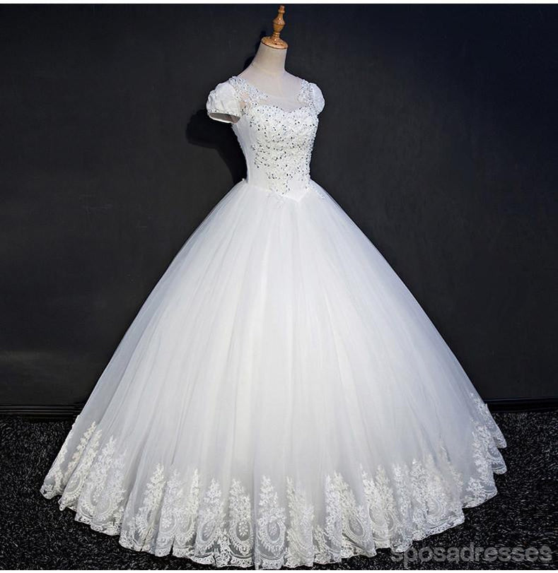 Το Cap Sleeve Lace πέρασε μια γραμμή Γαμήλια Φορέματα, Προσαρμοσμένο σε Γαμήλια Φορέματα, Φτηνά Γαμήλια Γόνοια, WD214