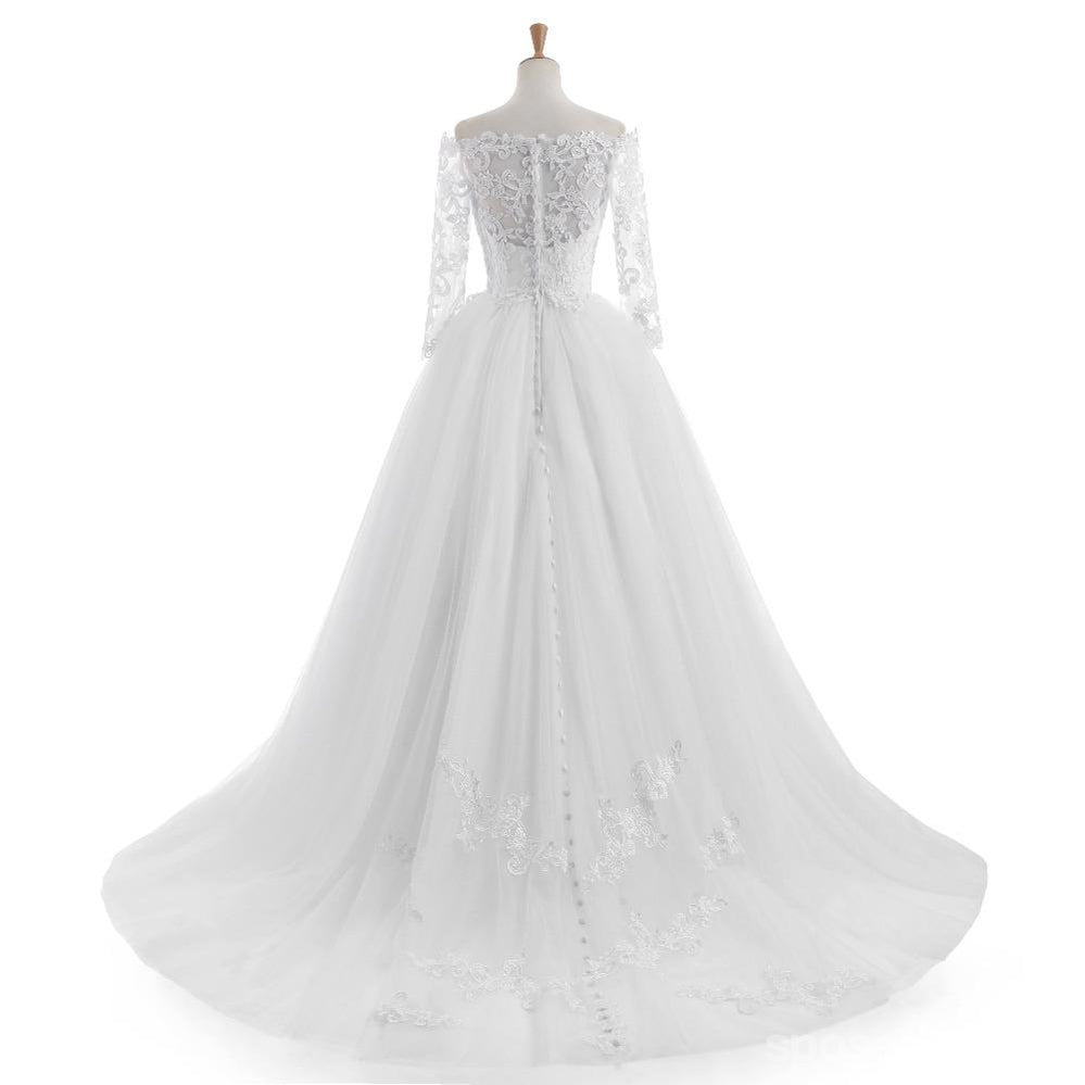 Manches longues Une ligne de Dentelle Voir à Travers de Mariée Robes de Mariée, des Robes de Mariée, la Mariée à prix Abordable Robes de Mariée, WD247