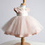 Belle Cap Manches en Tulle Rose Satin des Robes de Fille de Fleur, Abordables Petite Fille Robes, FG031