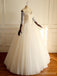 Off Shoulder Long Sleeve Beated A-line Lace Long προσαρμοσμένο φθηνά νυφικά, WD303