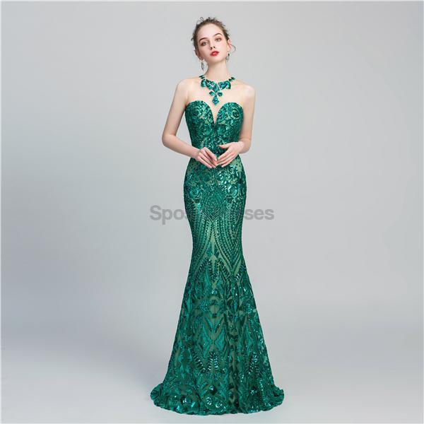 Jewel Sparkly Sequin Σέξι Γοργόνα Βραδινά Φορέματα Prom, Βραδινά Φορέματα Prom, 12066