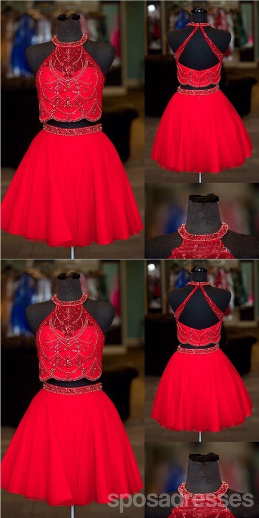 V Neck Dusty Pink Tulle Beaded Κοντά Homecoming Φορέματα Online, Φθηνά Κοντά Φορέματα Prom, CM845