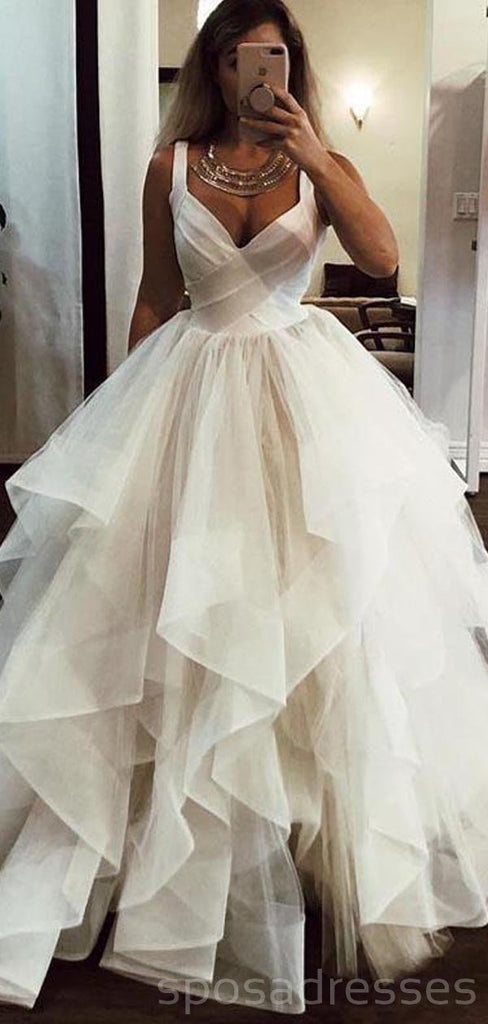 L'organza épais ivoire attache des robes de mariée de Ball Gwon les robes de noce d'A-ligne en ligne, bon marché, WD466