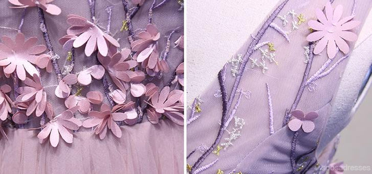 Pink See Through V Neck A-line Tulle Long Evening Prom Dresses, 17616