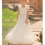 Εφαρμογές V-neck Ivory Tulle A-μοναχικά μακριά φορέματα κοριτσιών, υπέροχα φορέματα λουλουδιών λουλουδιών, FG065