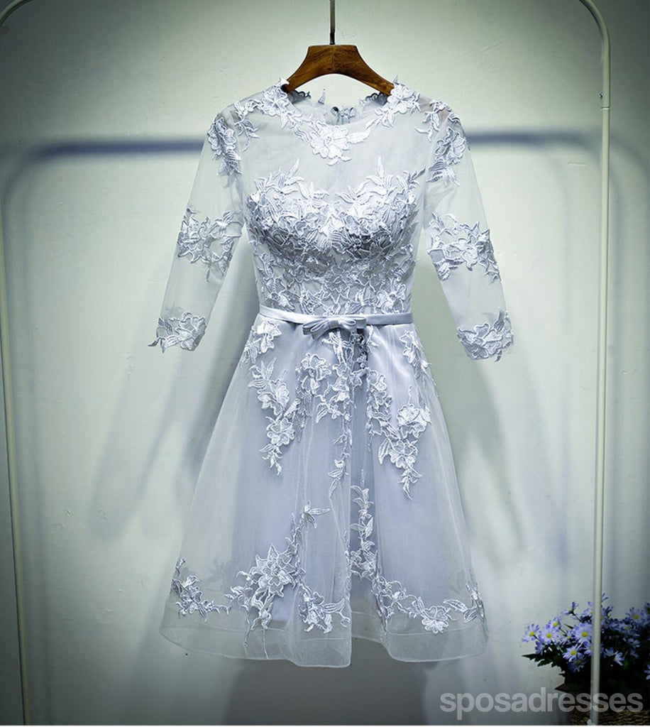Alto decote modesto vestidos de baile para os estudantes de regresso para casa de manga longos, vestidos de baile para os estudantes partidários curtos disponíveis, vestidos de regresso para casa perfeitos, CM261