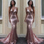 Sexy Backless Rose Gold Sequin Mermaid Evening Prom Dresses, Popular 2018 Party Prom Dresses, Custom Long Prom Dresses, Cheap Formal Prom Dresses, 17210