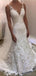 V Neck Backless Lace Γοργόνα Φορέματα Νυφικά Online, Φθηνά Νυφικά, WD530