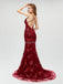 Sexy Backless Gray Sequin Lace Mermaid Long Evening Prom Dresses, Cheap Prom Dresses,17264