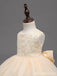 Robes de demoiselle d'honneur sans manches en dentelle beige, robes de demoiselle d'honneur populaires en tulle, FG039