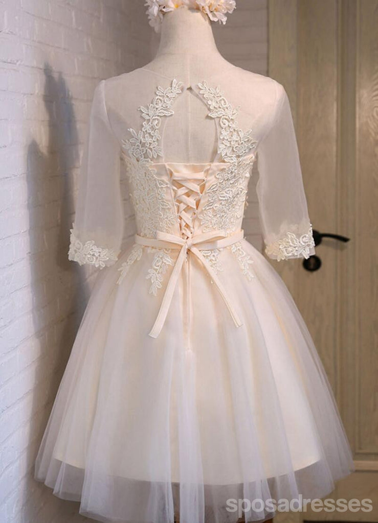 Manga longa de Renda Alta Decote Prom Homecoming Dresses, Acessível, de Festa Curto Vestidos de Baile, Regresso a casa Perfeita Vestidos, CM293