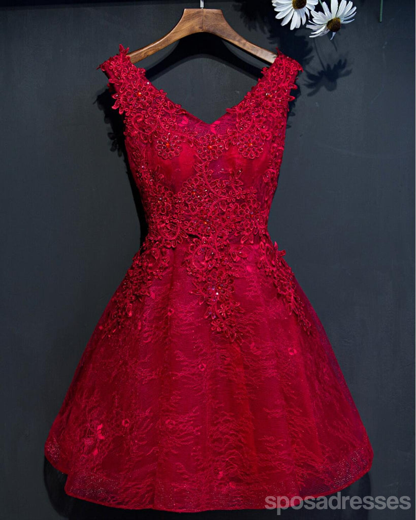 Duas tiras cadarço vermelho vestidos de baile para os estudantes de regresso para casa pesadamente enfeitados com contas, vestidos de regresso para casa baratos, CM265