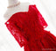 Manga longa Vermelho de Laço Frisado Baile Vestidos de Baile, Acessível, de Festa Curto Vestidos de Baile, Regresso a casa Perfeita Vestidos, CM266