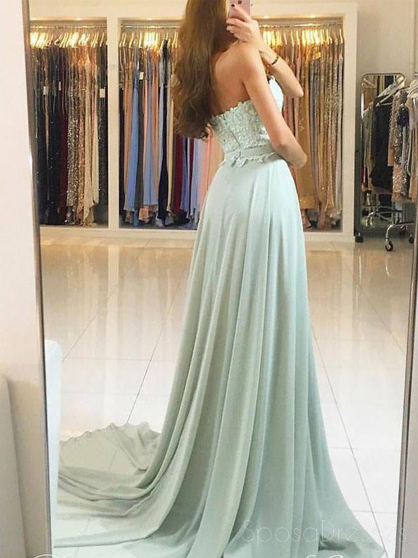 2018 Querida Verde Chiffon Lace Chão Comprimento Personalizado Longa Noite Vestidos de Baile, 17367