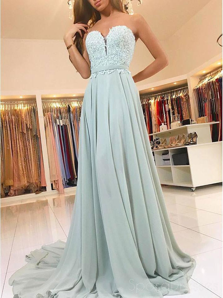 2018 Querida Verde Chiffon Lace Chão Comprimento Personalizado Longa Noite Vestidos de Baile, 17367