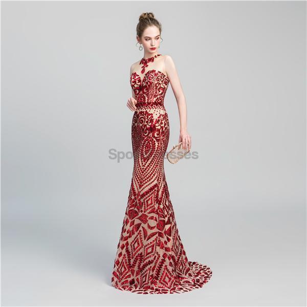 Jewel Sparkly Sequin Σέξι Γοργόνα Βραδινά Φορέματα Prom, Βραδινά Φορέματα Prom, 12066
