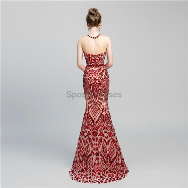 Jewel Sparkly Sequin Σέξι Γοργόνα Βραδινά Φορέματα Prom, Βραδινά Φορέματα Prom, 12066