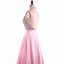 Sexy Backless Halter Heavily Beaded Pink Long Evening Prom Dresses, Popular Cheap Long 2018 Party Prom Dresses, 17236